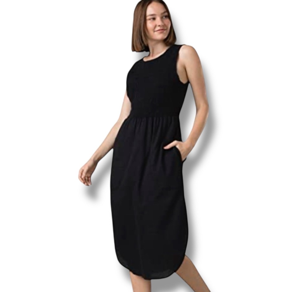 NWT prAna Seakissed Dress Women’s Size Extra Small XS Black Sleeveless‎